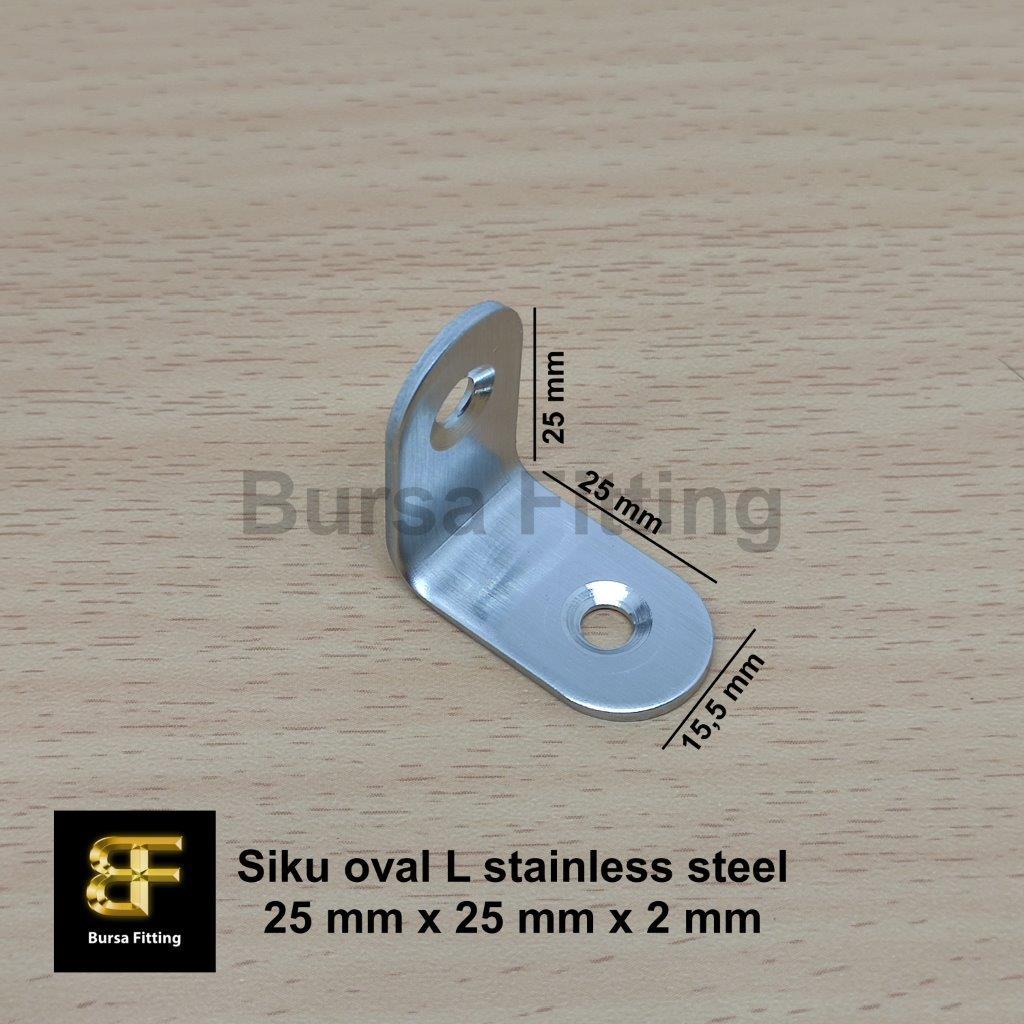 Siku stainless L 25 x 25 x 2 mm / plat siku penyangga stainless / plat siku L stainless steel / siku