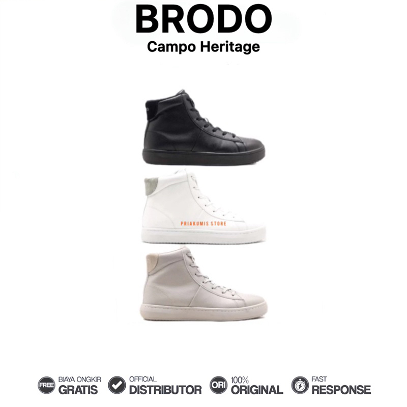Brodo - Sepatu Campo Heritage Sneakers Casual Unisex Wanita Pria Original 100%