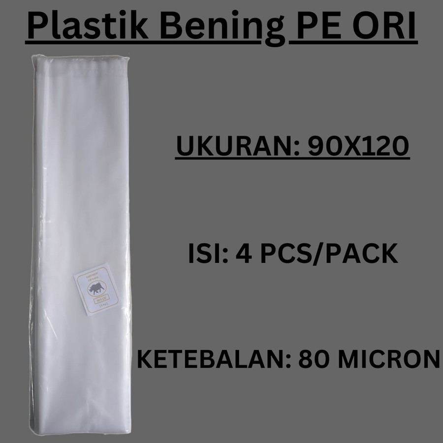 Kantong Plastik PE Bening Tebal 80 Mic Uk 90x120, Plastik Bening, Plastik Sayur
