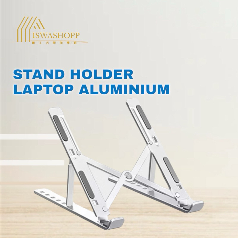 Iswashopp Dudukan Laptop Tablet Stand Adjustable Foldable Aluminium Alloy N3