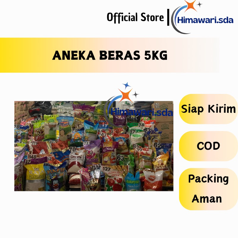 

BERAS 5Kg Live bisa instan pelikan opung sania anakraja pin pin dll