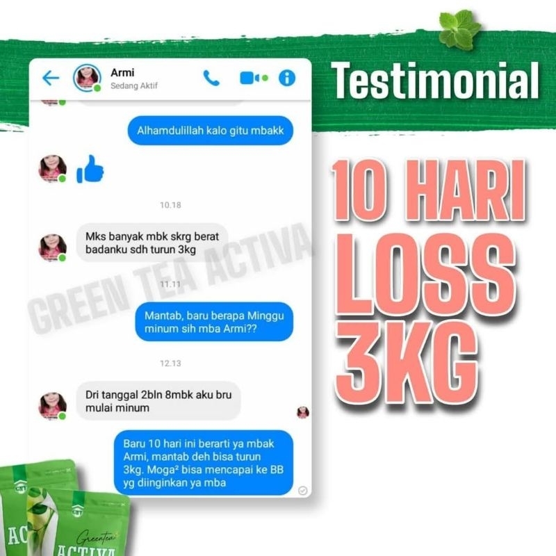 

GTA Green Tea Activa Varian Celup BESAR (Bisa COD)