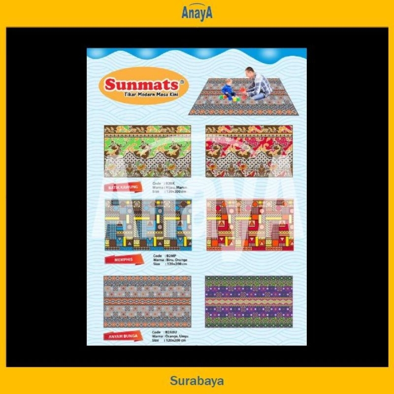 Karpet Tikar MULTIMATS SUNMATS 120x200 cm kualitas setara UNIMATIC EVAMATIC lebih tipis