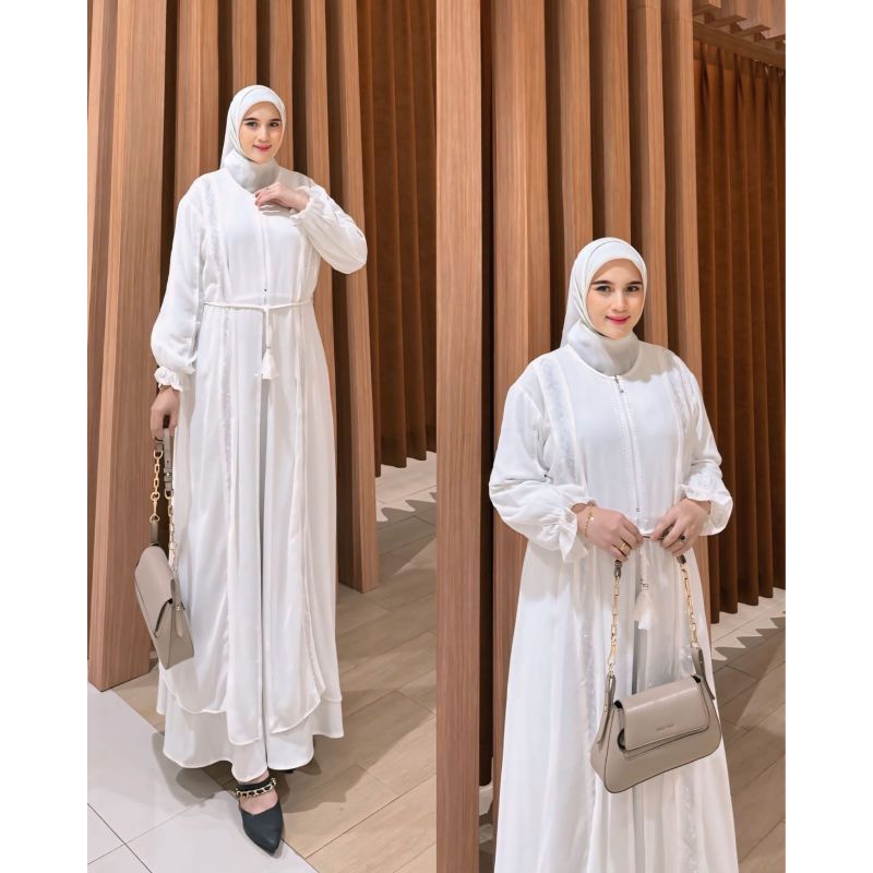 GAMIS ABAYA TURKEY PAYET FATIM PUTIH