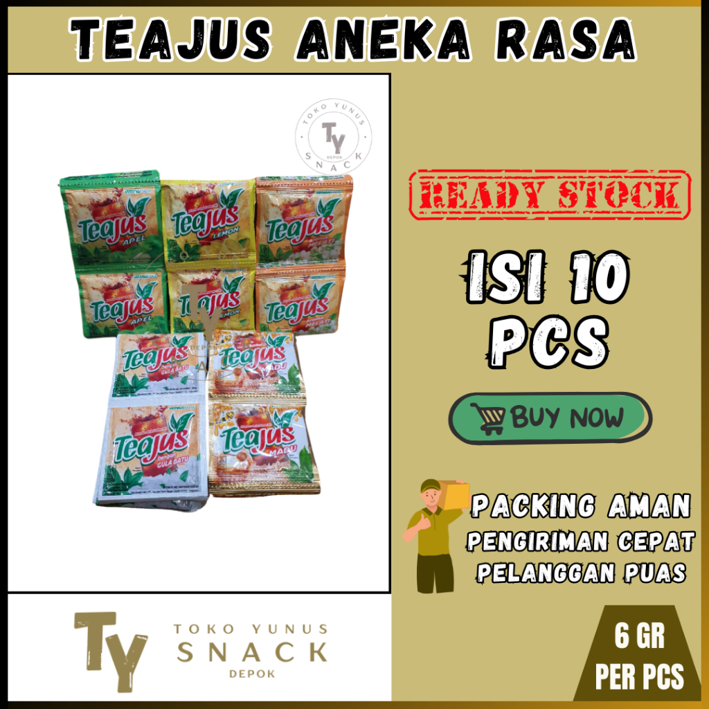 

TEAJUS MINUMAN BUBUK ANEKA RASA RENCENG ISI 10PCS @6GR