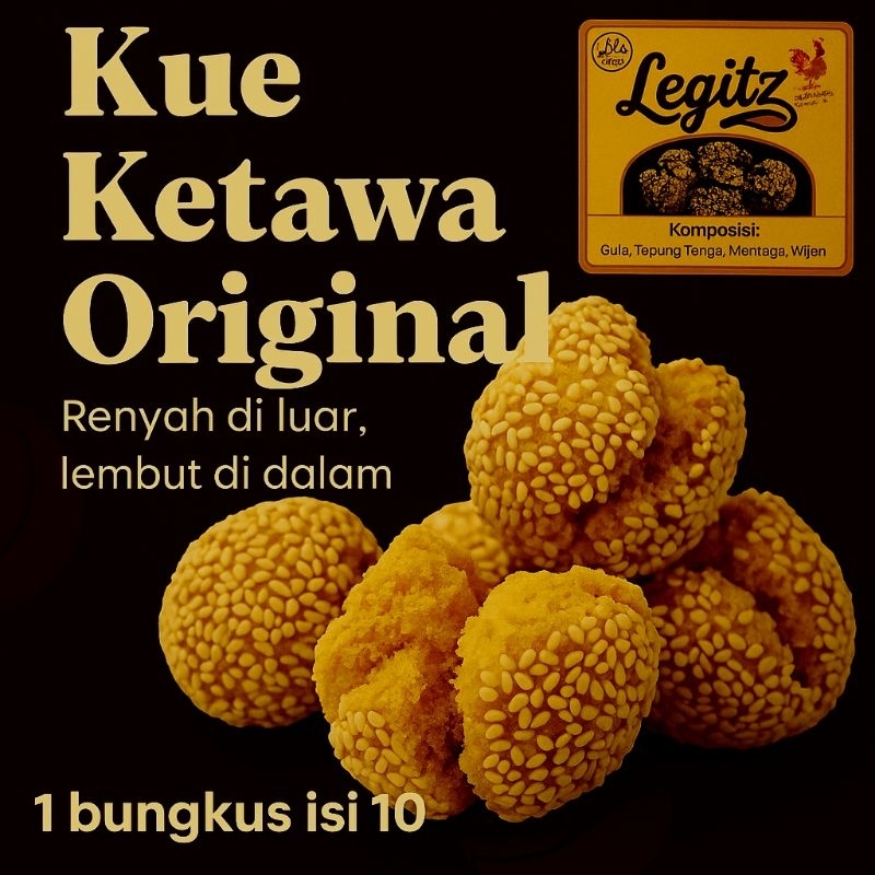 

Kue Ketawa Kering Legitz/ Onde ketawa Legitz varian Original Besar