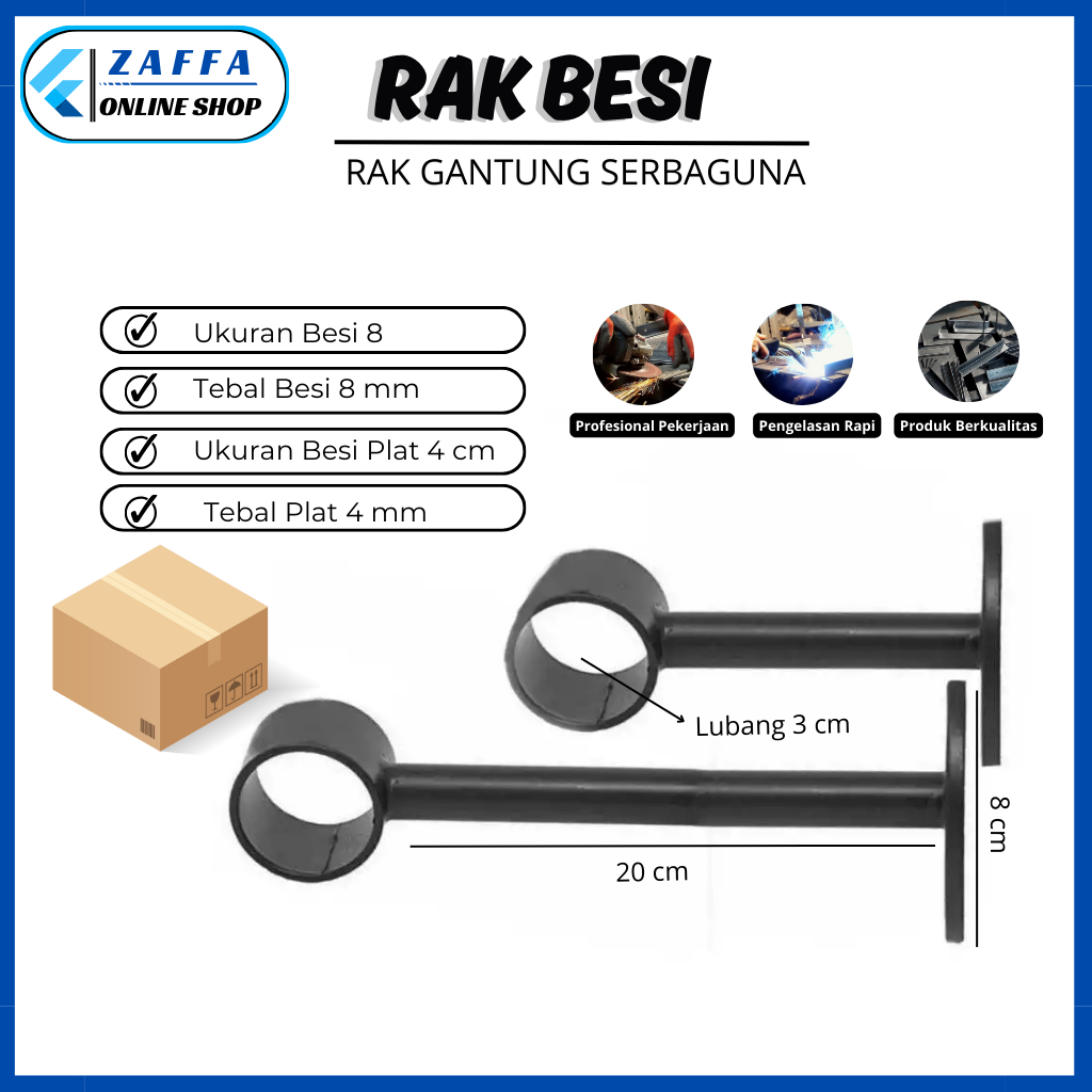 PENYANGGA PIPA BESI GORDEN & JEMURAN / BESI GANTUNGAN BAJU / GANTUNGAN BAJU TEMPEL DINDING TEMPEL