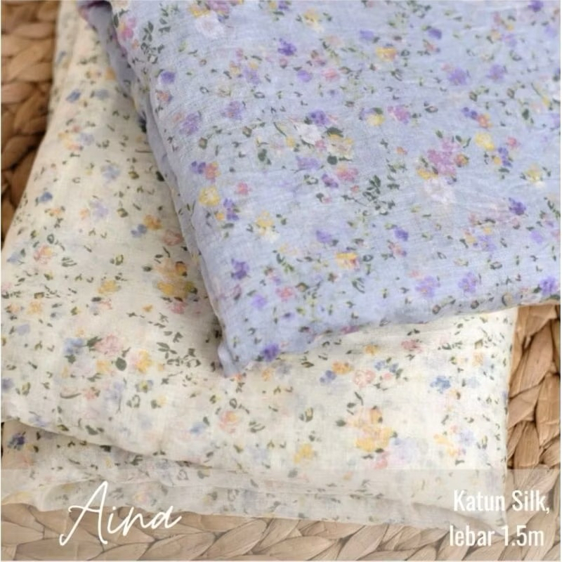 katun silky motif bunga /kain katun motif bunga kecil / kain katun silky sutra premium motif bunga k