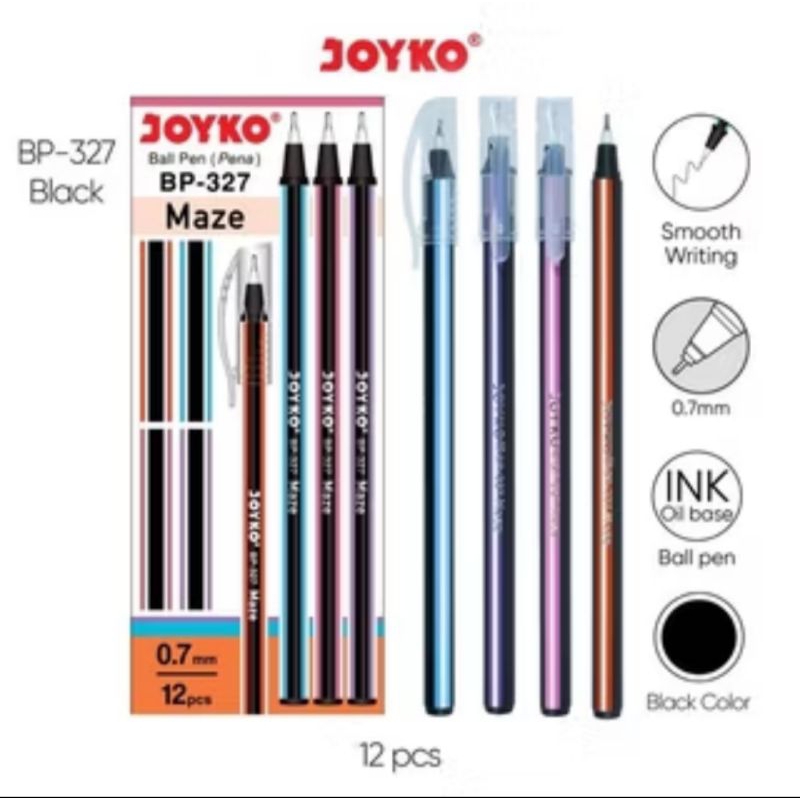 

TERMURAH !! BALL PEN JOYKO MAZE | PULPEN LILIN PULPEN HITAM BIRU MERAH JOYKO BP-327 Lusin (12 Pcs)