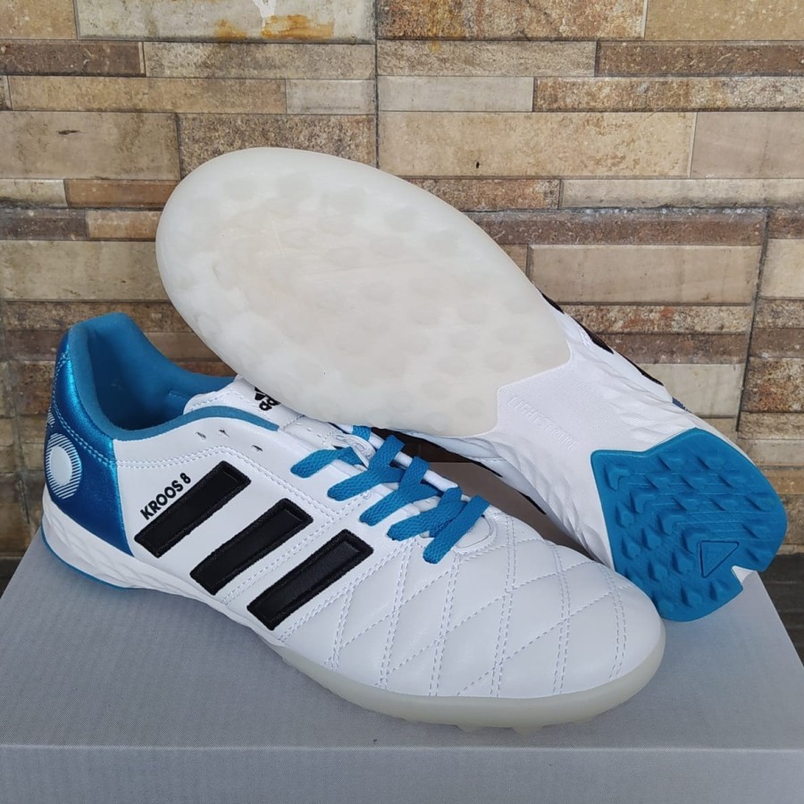 Sepatu Futsal Adipure11 Pro White Blue Turf