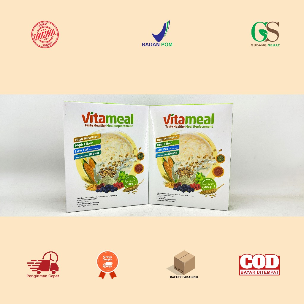 

Manado Vitameal 200 Gram / 8 Serving Sereal Multigrain Bantu Turunkan Gula Darah Cegah Diabetes