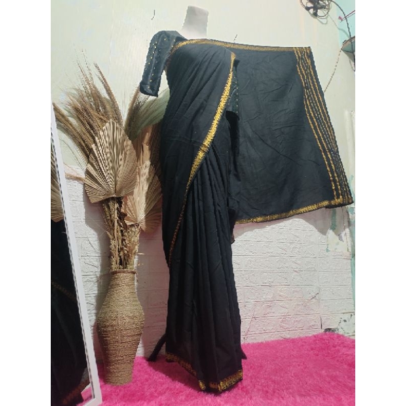 BAJU INDIA/ SAREE LILIT HITAM/ KATUN ADEM SIMPLE