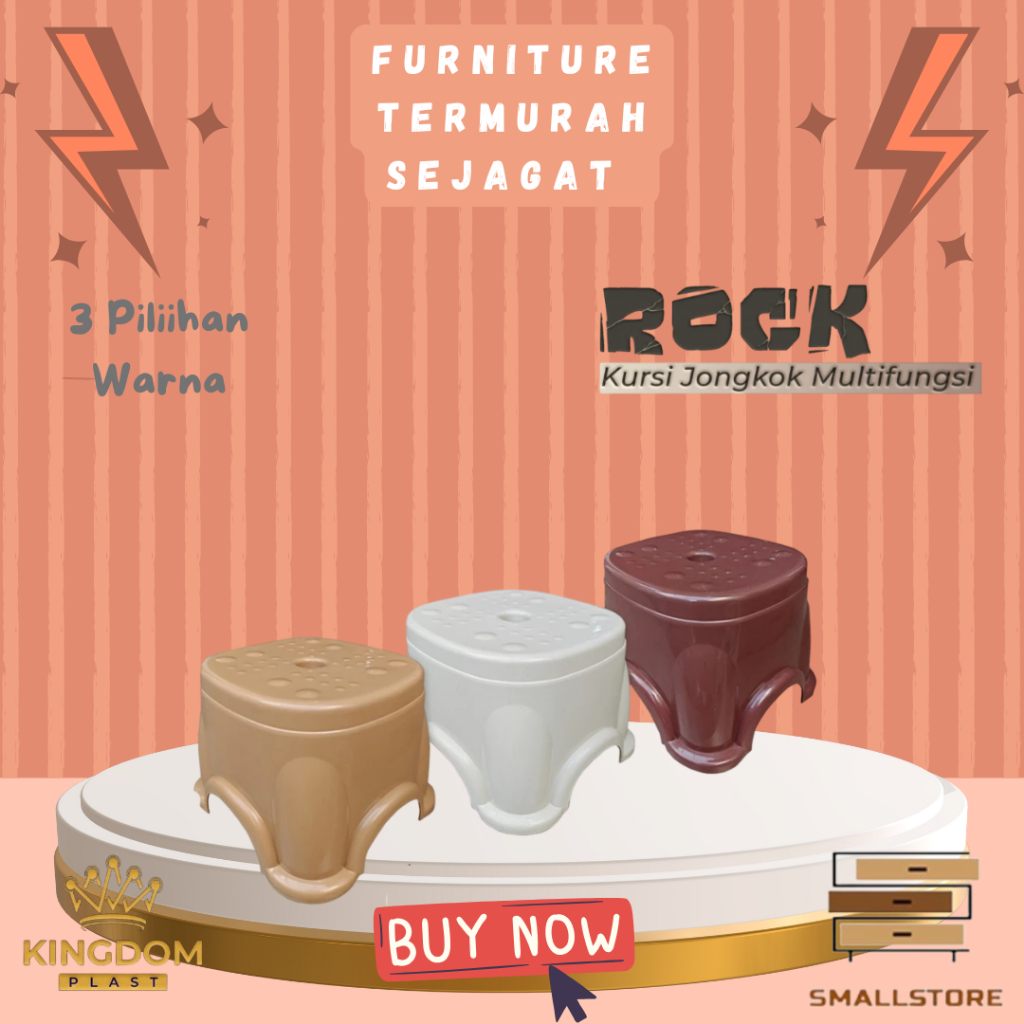 Kingdom Kursi / Bangku Jongkok Dingklik Plastik Premium Quality Super Kuat / Anak / Serbaguna / Paud