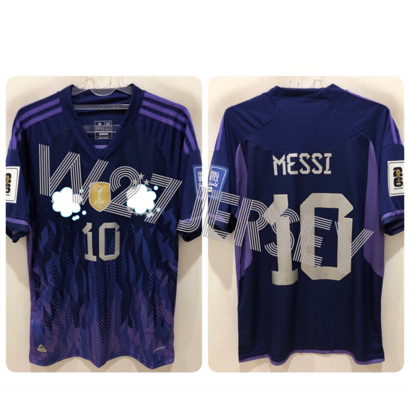 JERSEY ARGENTINA AWAY(BINTANG 3) name player Messi + Patch