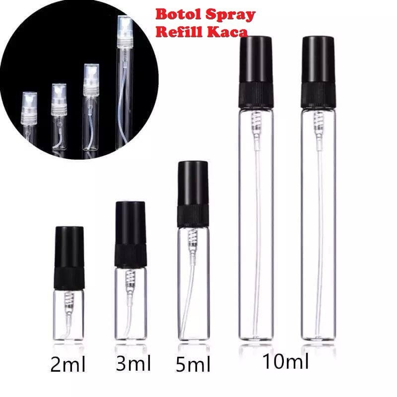 Botol Spray Vial 3ml, 5ml, 10ml Mini Kaca Decant | Botol Spray Parfum Refill Mini 3ml, 5ml, 10ml
