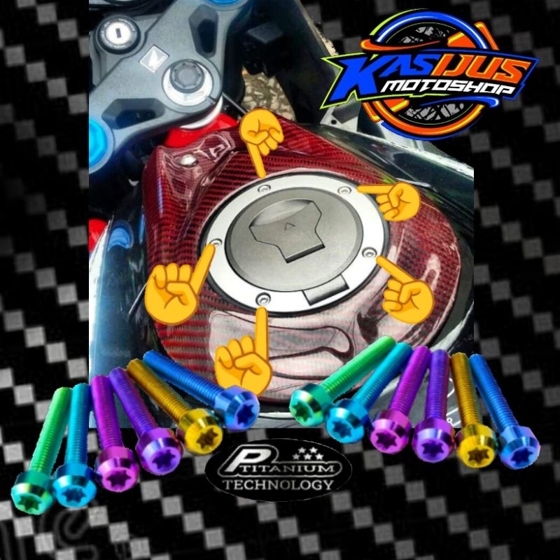 baut tutup tangki titanium cbr 250 rr cbr 150 satu set 5 biji baut cover tutup tangki cbr
