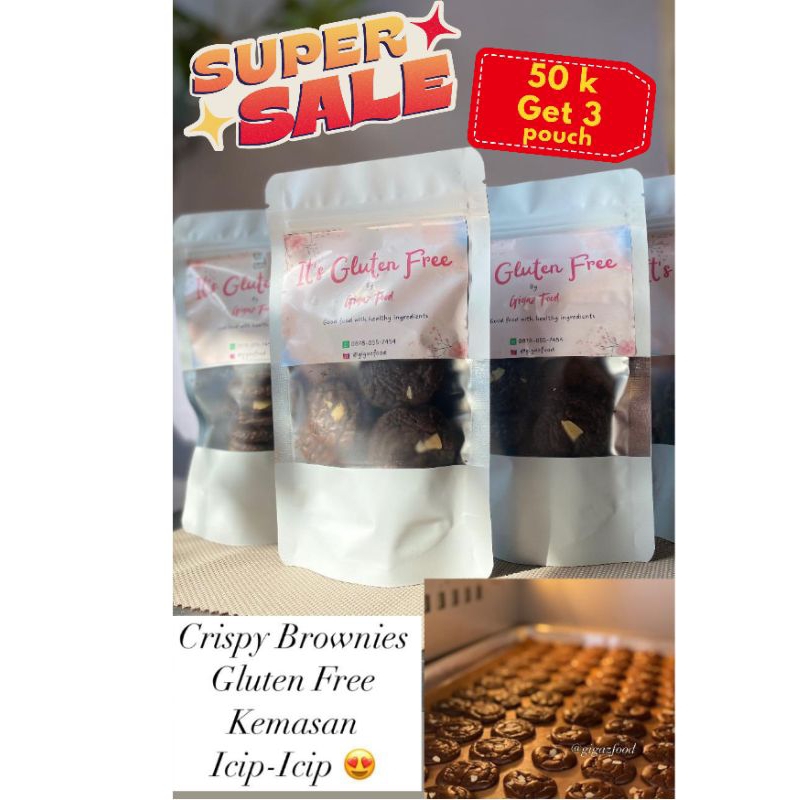 

Crispy brownies gluten free / brownis krispi / keripik brownies / cookies brownies / kue kering brownies