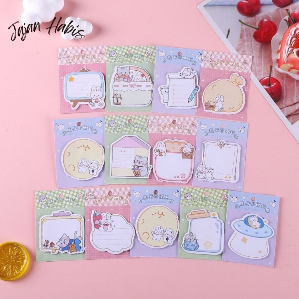 

JABIS Sticky Note Karakter Kartun Lucu Isi 20 Lembar Tempelan Kertas Catatan Memo Note Karakter Animal Mini Book Karakter Hewan Lucu 20 Sheets Memo Pad DIY Scrapbook Decorating Stationery