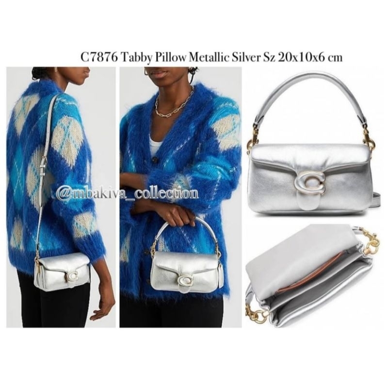 CO C7876 Tabby Pillow Metallic Silver