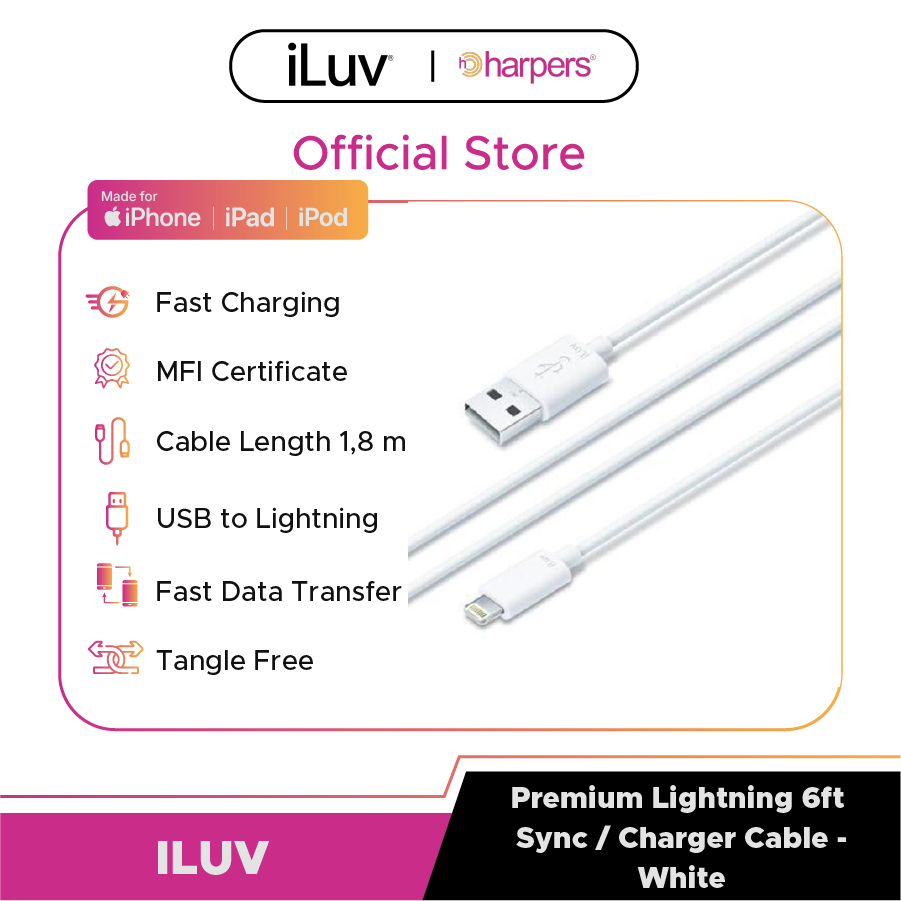 ILUV Premium Lightning 6ft Sync / Charge Cable