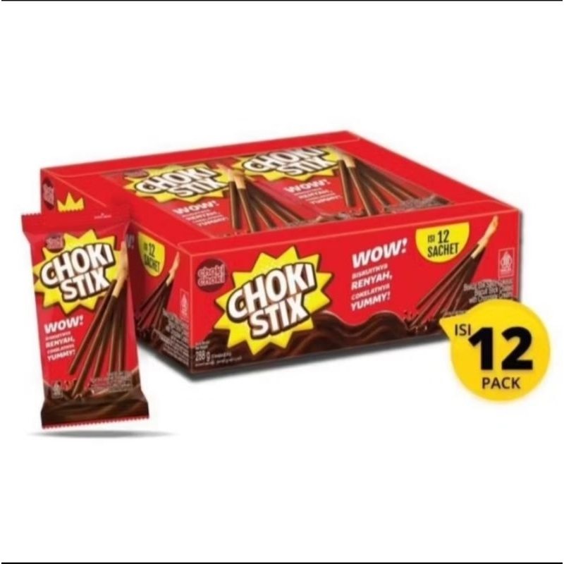 

[ TERMURAH ] Choki stik salut coklat box - 12pcs @27gr