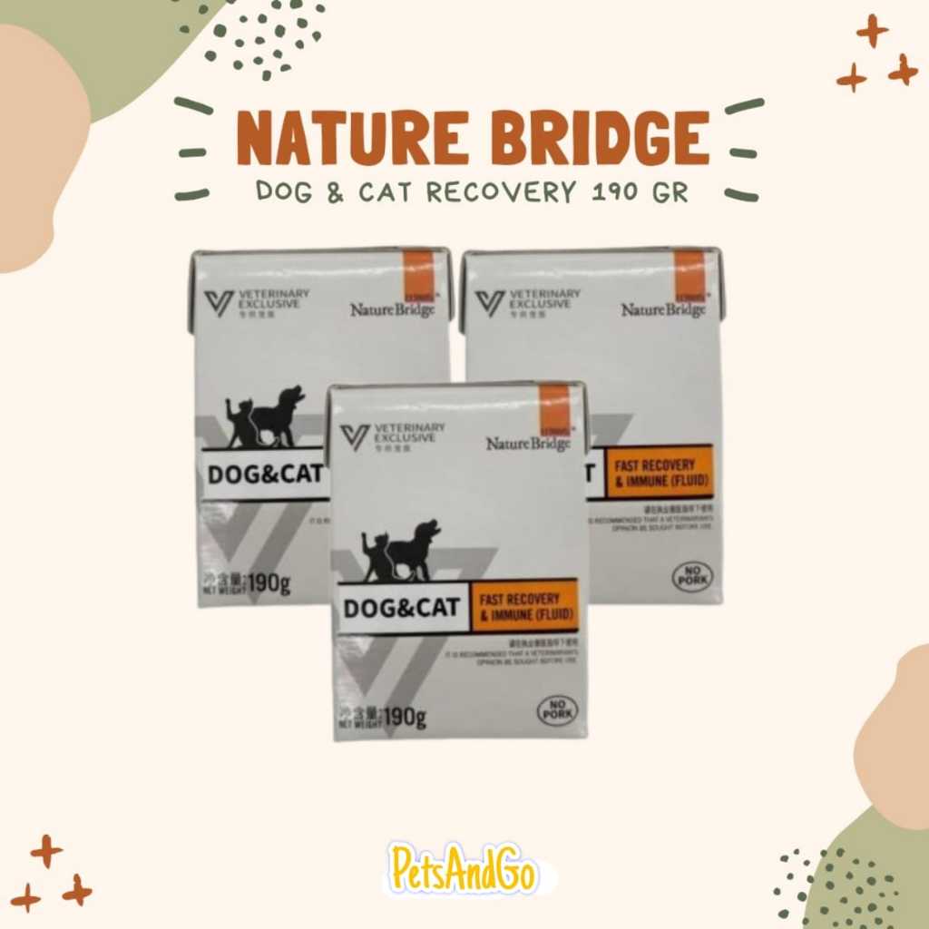 Nature Bridge Fast Recovery Immune Cat Dog FLUID 190gr - Makanan Basah Kucing Anjing Sakit / Nature 