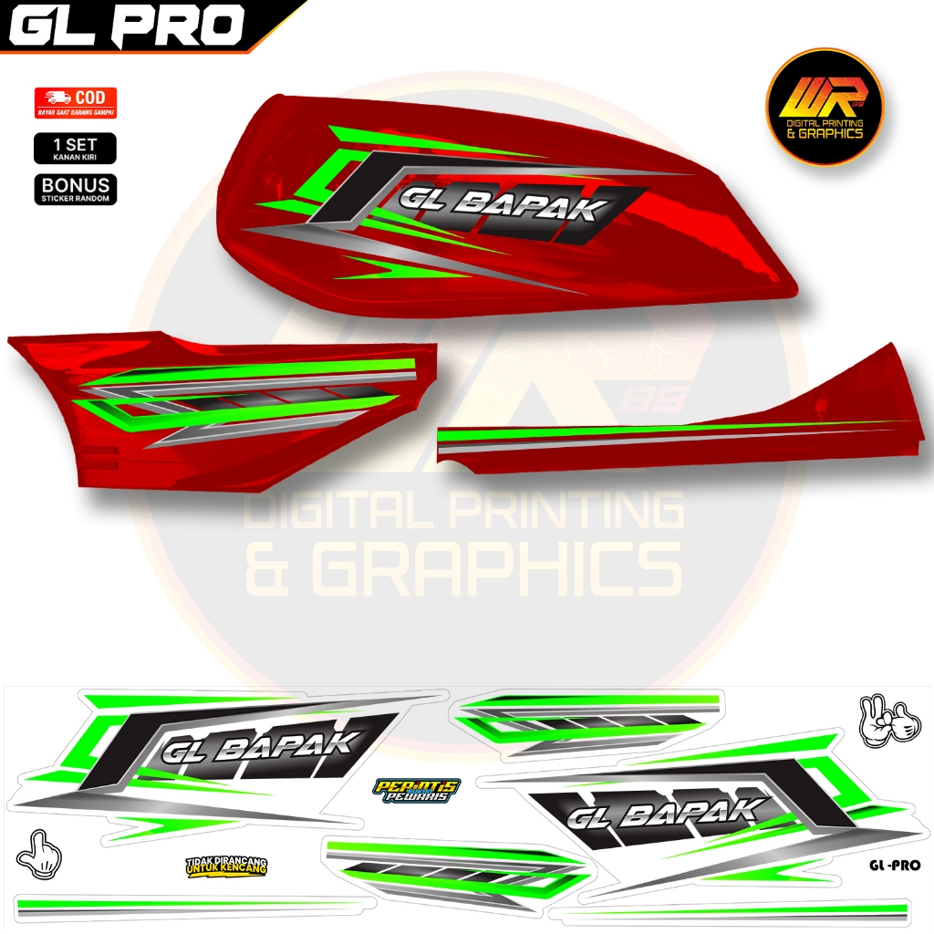 Striping Gl Pro - Stiker Gl - Striping Honda Gl Pro Transparan Stiker Honda Gl Pro