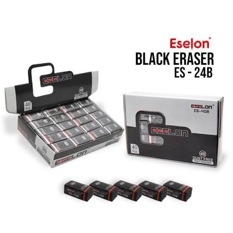 

ESELON 4B Dust Free Soft Eraser Penghapus Hitam 1 pcs