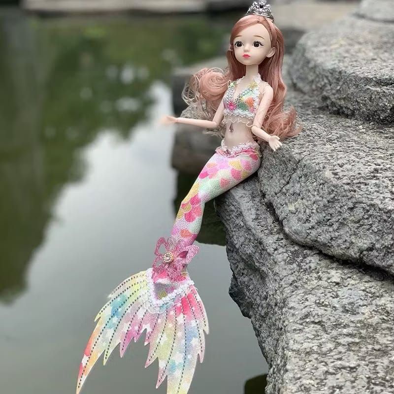 {JY} Boneka Mermaid Doll Putri Duyung 40Cm / Boneka Putri Duyung Boneka BJD Mewah dengan 11 Sendi Da