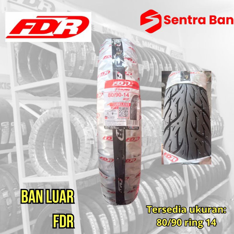 Ban luar tubless tubeless fdr 80/90 ring 14 flemino