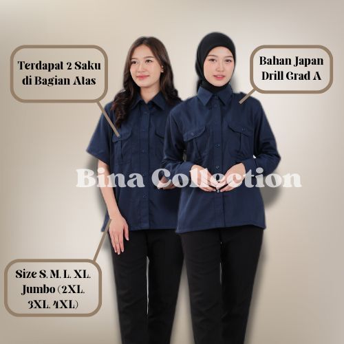 Seragam PNS wanita Baju Pdh Biru Dongker Pegawai Negeri Seragam Asn Baju Dinas