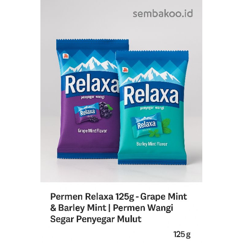 

Permen Relaxa 125g - Grape Mint & Barley Mint | Permen Wangi Segar Penyegar Mulut