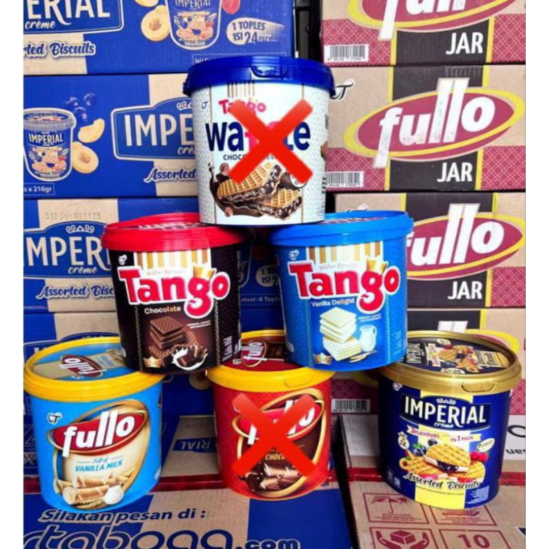 

Wafer fullo, imperial, walut, Tango Jar Chocolate/ Vanila 240gr murah meriah