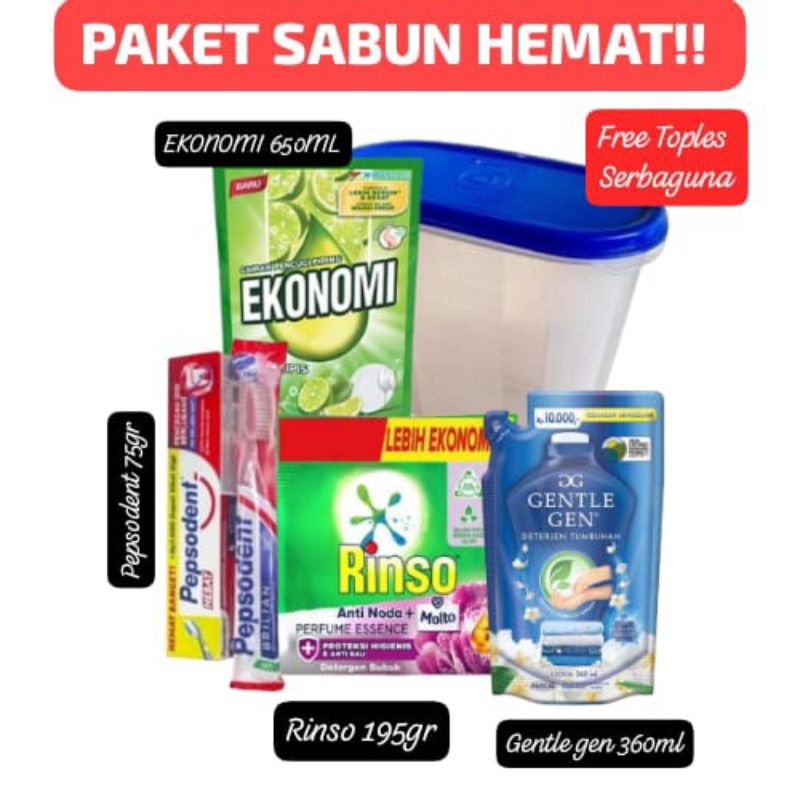 Paket Hemat Ekonomi 680ml | Gentle Gen 360ml | Rinso 195gr | Pepsodent