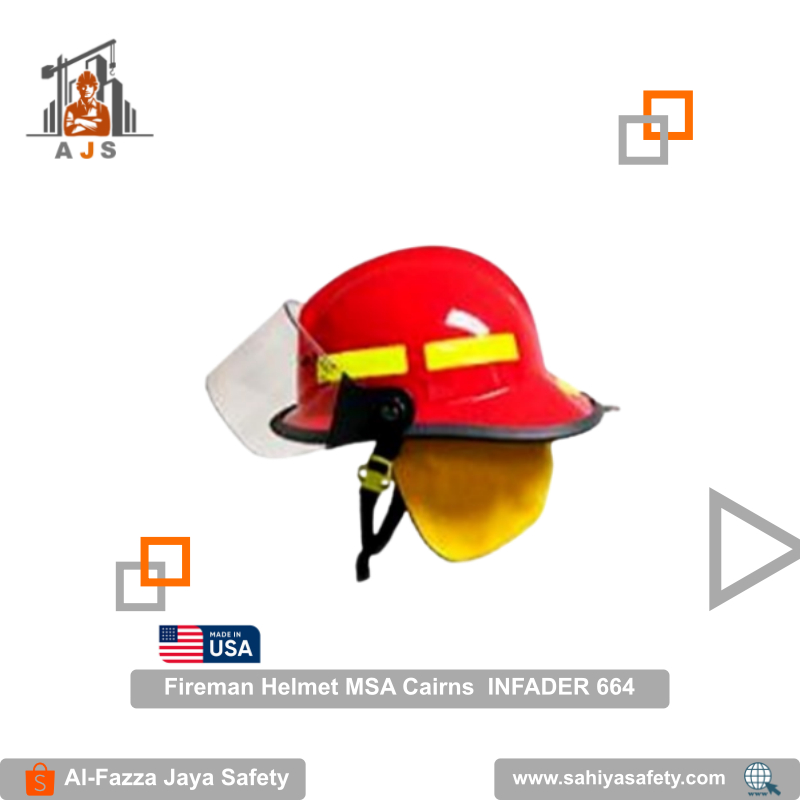 Fireman Helmet MSA Cairns  INFADER 664 - Helem Pemadam Kebakaran MSA Cairns Made In USA