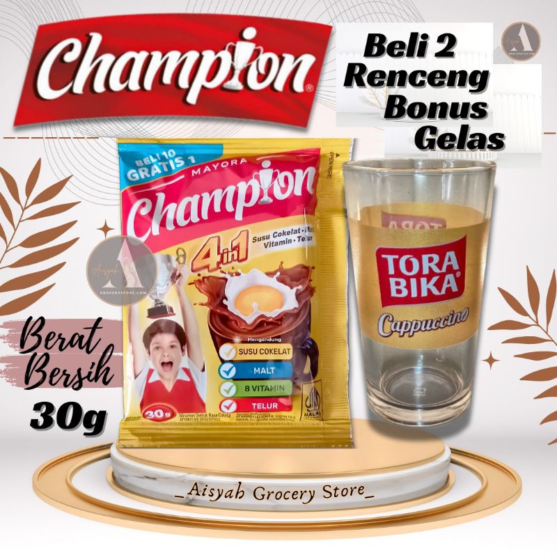 

Energen Champion 1 Renceng Isi 10 (Beli 2 Renceng Bonus Gelas). ♛A_GroceryStore♛