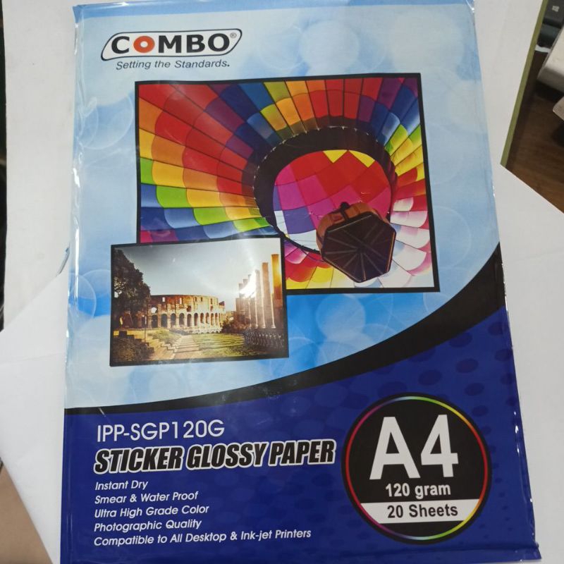 

sticker glossy paper A4 120grm (Harga per pack)