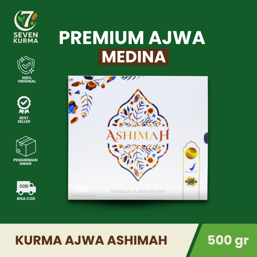 

Kurma Ajwa 500gr / Kurma Ajwa Ashimah Premium Grade A1 Kurma Nabi 1Kg Asli Original High Quality