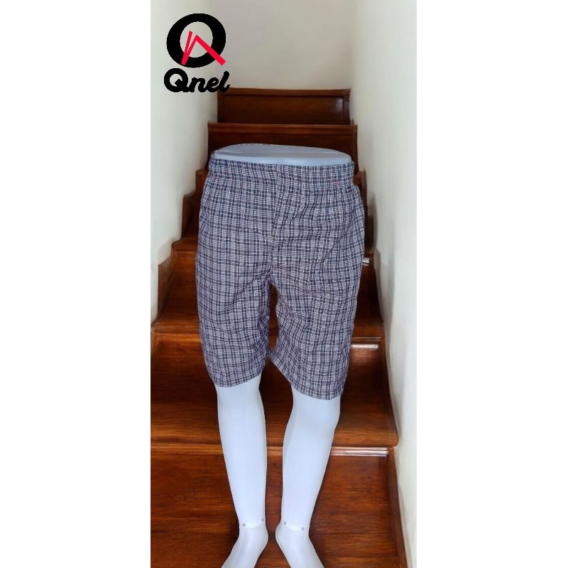 Celana Pendek Pria Kotak-kotak Jumbo Rumahan – Ukuran Besar, Bahan Katun Adem & Nyaman, Cocok Tidur 