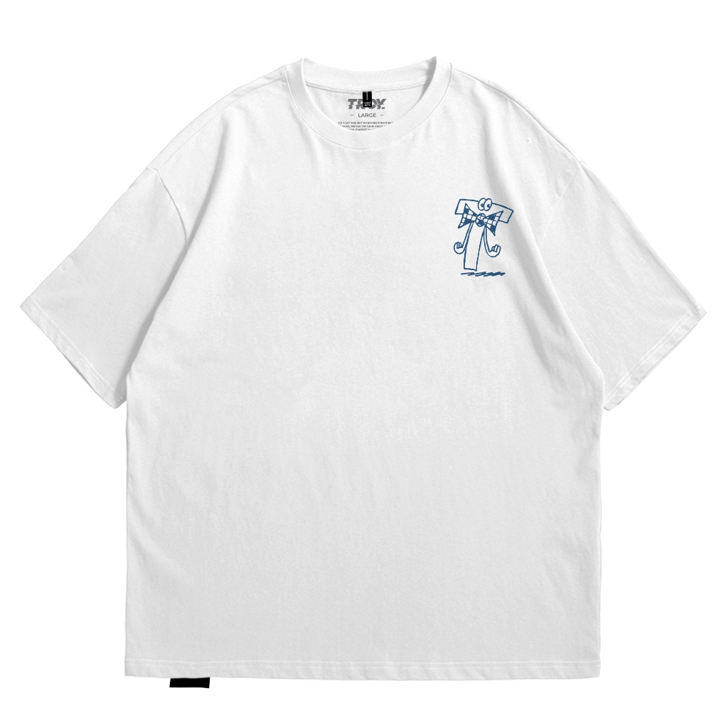 Troy Company Oversize Tshirt White Alphabet - Kaos Oversize Putih Lengan Pendek OVD 3116