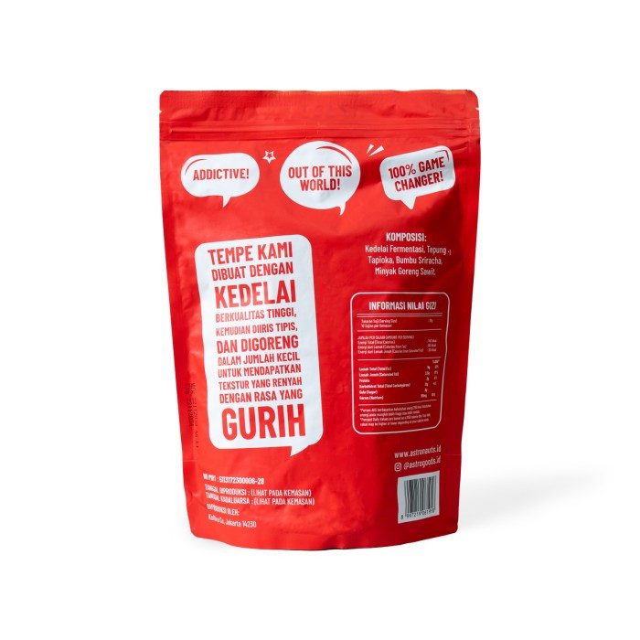 

TERBARU Tempe Chips Sri Racha Sauce 250g Astro Goods