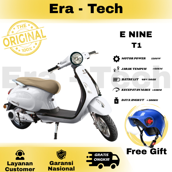 Enine Indonesia Motor Listrik T1 - Merah / Motor Listrik