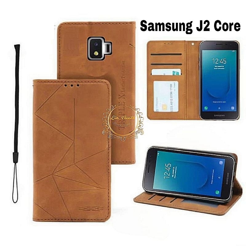 Casing Samsung J2 Core Case Flip Magnet Cover Penutup Smartphone