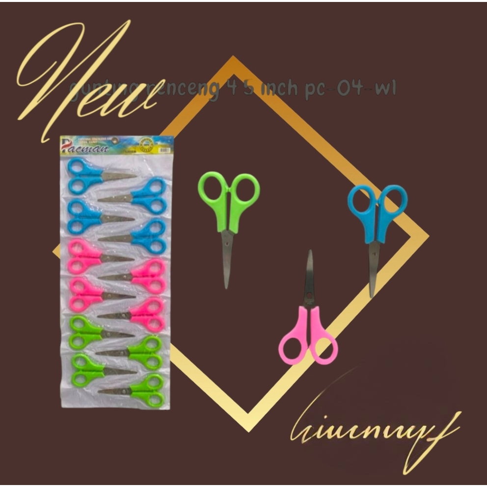 

Gunting Renteng isi 12 pcs Murah 4,5 inch Stainles Stell Pacman