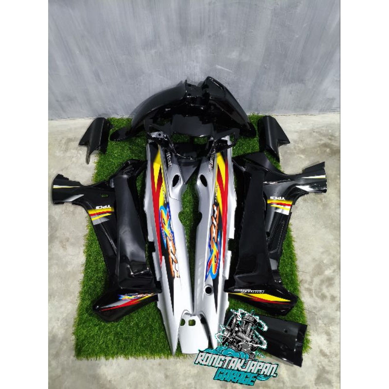 full set bodi halus fizr f1zr fiz r hitam silver dualtone cover body fizr f1zr hitam silver dualtone