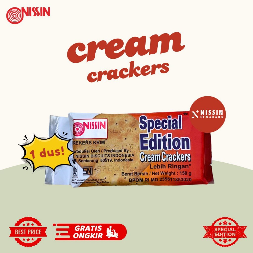 

1 Dus Nissin Cream Crackers Spesial Edition isi 24 pcs