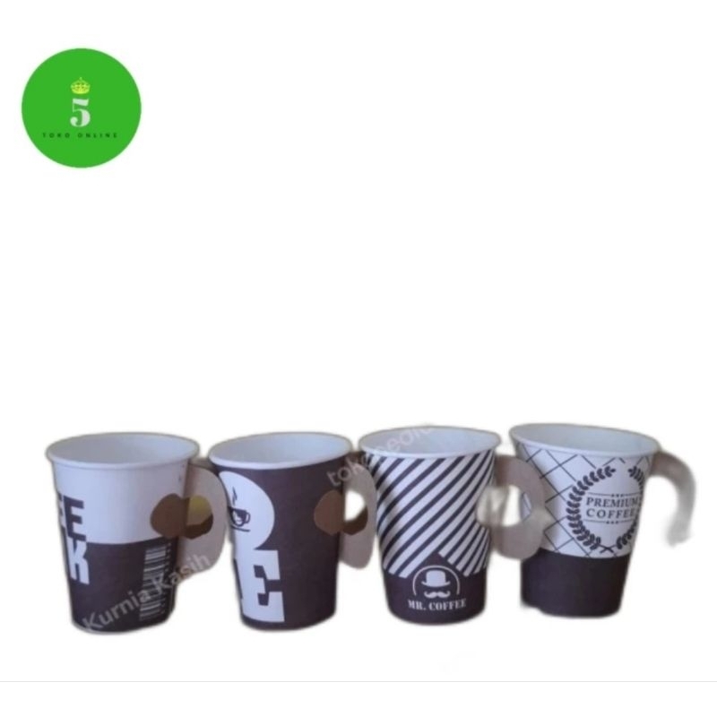 Paper cup gelas kopi kertas gagang 9oz