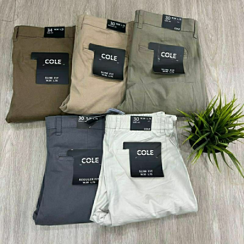 celana chinos cole pria original / stretch