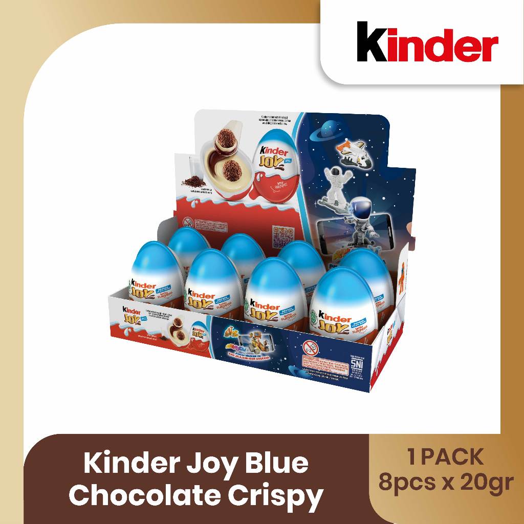 

Kinder Joy Blue Chocolate Crispy 20gr Isi 8pcs