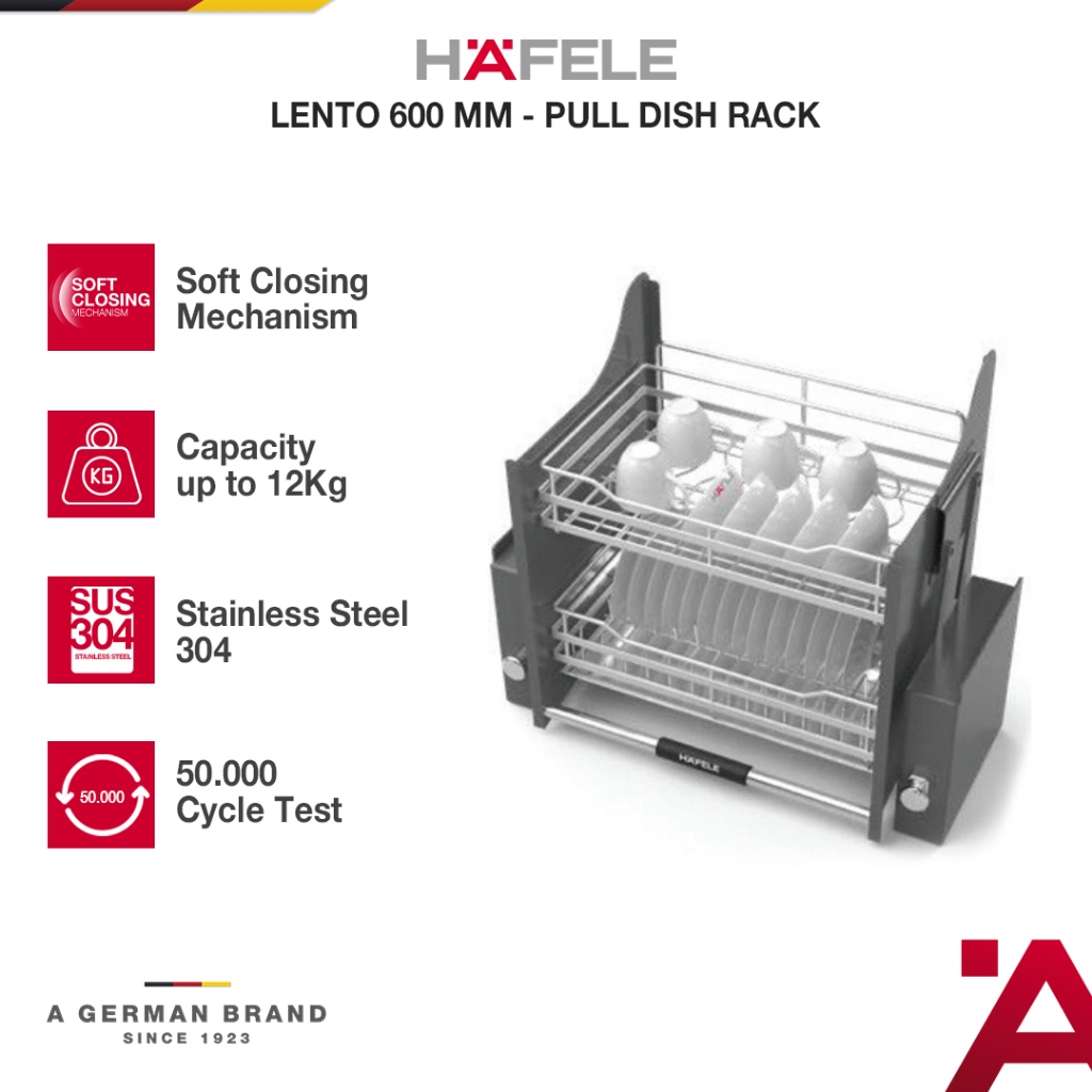 Hafele Pull-Down Dish Rack Lento - Rak Dapur Tarik - 600 mm